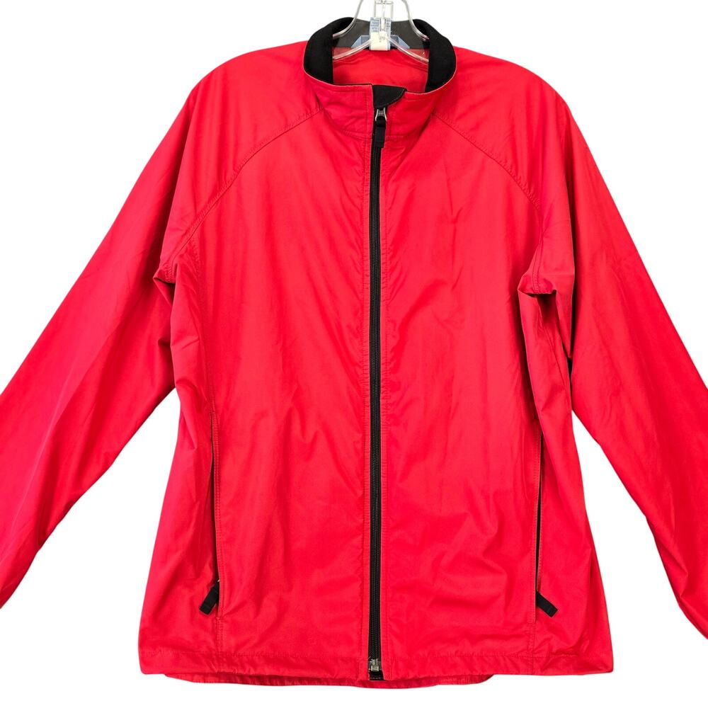 Duluth Trading Co Red Windbreaker Jacket Long Sleeves Full Zip Men's Size M Coat